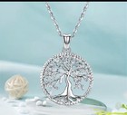 925 Sterling Silver Womens Tree Of Life Necklace Pendant 