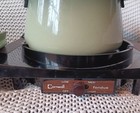 Vtg 70 s Cornwall Fondue Pot Set  8 Forks  Avodado Green-tested works  Free Ship