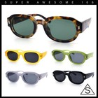 Trendy Hipster Vintage Vibe Retro Thick Plastic Horn Oval Sunglasses