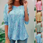 Ladies Casual Loose Long Sleeve Tee Shirts Womens Print Tops Blouse Size S-5xl
