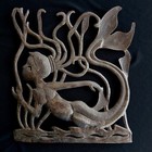 Mermaid Wall Hanging Hammered Metal Outsider Brut Art Nautical Decor Beach