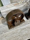 Pair Of Vintage Factory Industrial Cart Cast Iron Wheels 6 5 Inch