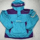 Vintage Columbia Pullover Windbreaker Jacket Teal Purple Hooded