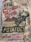 Vtg Cream Of The Crop Potato Burlap Bag 100 Lb Gunny Sack Rare Antique Colorado