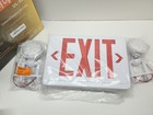 Red Led Exit Sign Emergency Light Combo Adjustable Two Head  Double Sided And   