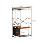 Portable Wardrobe Clothes Rack W  Bottom Mesh Storage Rack   Oxford Storage Bag