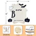 Personalized Black Baby   s First Halloween Footprint Sign Wooden Newborn Stand