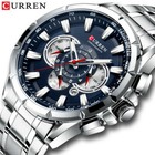 New Men Watch Causal Sport Chronograph Steel Wristwatch Date Display Watch Gifts