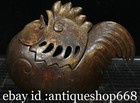 7 6  Old Chinese Bronze Gilt Feng Shui Rooster Cock Incense Burner Censer
