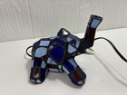 Vintage Tiffany Style Stained Glass Blue Night Light Elephant Trunk Tested Read