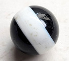 Antique Black And White Tuxedo Glass Charmstring Ball Button   1 2  13mm