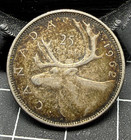 1962 Canada Quarter 25c - 80  Silver - Toned On Both Sides