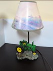 John Deere 1999 Resin Green Farm Tractor 15 5  Table Lamp W original Shade 