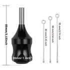 30mm Tattoo Aluminum Alloy Cartridge Grip Gray Or Black 3 Needle Plungers