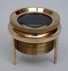 Antique Brass Desk Map Magnifying Tripod Glass Magnifier Tabletop Reading Lens