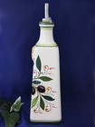 Tuscany Italian Pottery White Olives Jumbo Olive Oil Bottle Dispenser 24 Oz