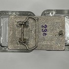 Vintage Western Belt Buckle Copper And Silver Engraved Floral Design Rectangular
