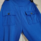 Stretchy Silky Electric Blue Ladie s Cargo Style Yoga Pants