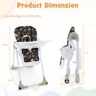 Baby High Chair With 7 Height   3 Footrest Adjustable Cup Holder 2 Wheels
