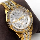 Bulova Octava Quartz 41 5mm Crystal White Dial Gold Tone Men s Watch 98c126