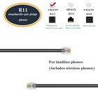 Telephone Extension Cord Phone Cable Line Wire  With Standard Rj11 Plug  25ft