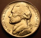 1943-d Jefferson  war  Nickel   35  Silver Beauty