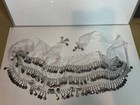 White Belly Dance Hip Skirt Chiffon Scarf Wrap Belt 3 Rows Silver Metal Coins