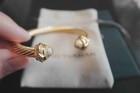 Newdavldyurman5 mm-cable Cuff W  Diamonds   18k Gold Bracelet