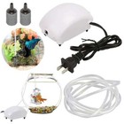 Silent Aquarium Mini Bubble Air Stone Aerator Fish Tank Hydroponic Oxygen Pump