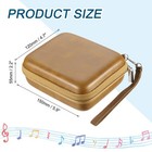 Guitar Picks Holder Box Artificial Pu Leather Guitar Pick Case Bag Light Brown