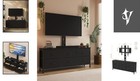 Contemporary Dresser Tv Stand With Adjustable Height Mount  Fits 32-75 Inch Tvs