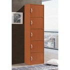 Hodedah 5 Shelf Home And Office Enclosed Organization Storage Cabinet  Cherry