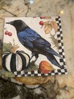 Mackenzie-childs Crow Cocktail Paper 1 Napkin For Decoupage