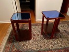 Cobalt Blue End Tables Vintage Art Deco 1940