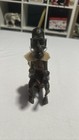 African Hand Carved Wooden Sitting Man Statue Tribal Art Figure