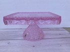 Vintage Cake Stand Mosser Glass Elizabeth Pink Square Cake Stand 6   h