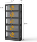 Display Cabinet With Acrylic Glass Doors 5-tiers Curio Cabinet With Led Lighting