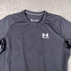 Under Armour Heatgear Compression Shirt Mens Large Black Short Sleeve Athletic