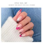  Gel Nail Stickers Halloween Cute Ghost French Tip Semi Cured Gel Nail Strips 
