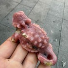 Natural Peach Blossom Stone Lizard Skull Quartz Crystal Carved Reiki Healing 1pc
