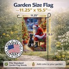 Caroline s Treasures Portuguese Water Dog And Santa Claus Garden Flag Dac4147gf