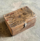 Vintage Wooden Storage Box Original Hand Crafted Metal Fitted