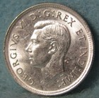 1943 Canada Silver 25 Cents Uncirculated World Coin  627
