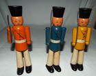 3 Rare Vintage antique Hand Painted Wooden Toy Soldiers Read     
