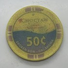 Choctaw Casino  0 50 Chip Broken Bow Oklahoma Ok Eastern Indian Tribe Ceramic
