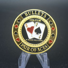 10pcs Aces Poker Card Guard Coin Collectibles Poker Chips With Plastic Case