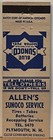 Allen s Sunoco Service Station Plymouth Nh New Hampshire Vintage Matchbook Cover