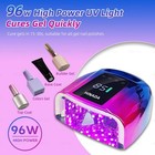    hinada Professional 96w Rechargeable Uv Led Nail Lamp   Cure Light With Smar   