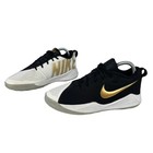 Nike Hustle Quick 2 Basketball Shoes Youth 7y Black Gold White Sneakers Court Bb