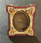 Antique Italian Micro-mosaic Floral Miniature Picture Frame Victorian Beautiful